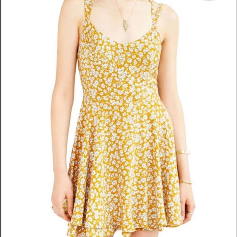 Kimchi Blue yellow floral print dress - size 6